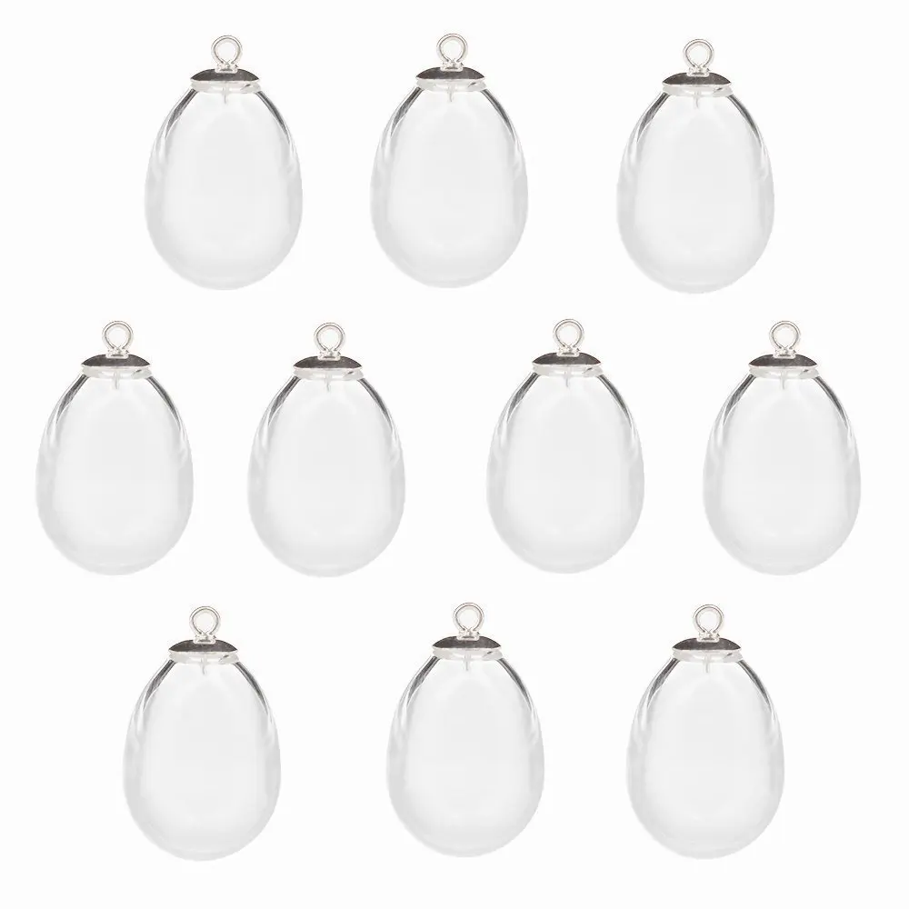 

4 Pieces 11X14MM Tear Drop Water drop Empty Glass Beads Hollow Glass Ball Glass vials Pendant