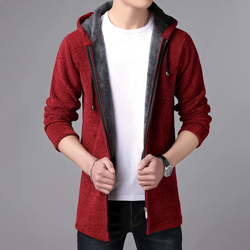 

2019 New Winter Men's Sweaters Cardigan Men Knitted Hicken Mens Sweater Hooded Coats Male Slim Fit Knitting Outerwear Sweaters