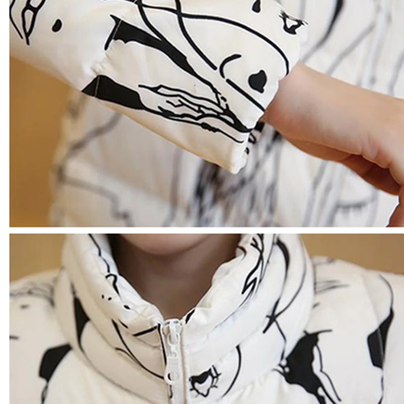 

stand Autumn Women Winter new collar Zippers Prints Cotton Down Jacket Slim Fashion Comfortable Concise Style Down Garment XY29