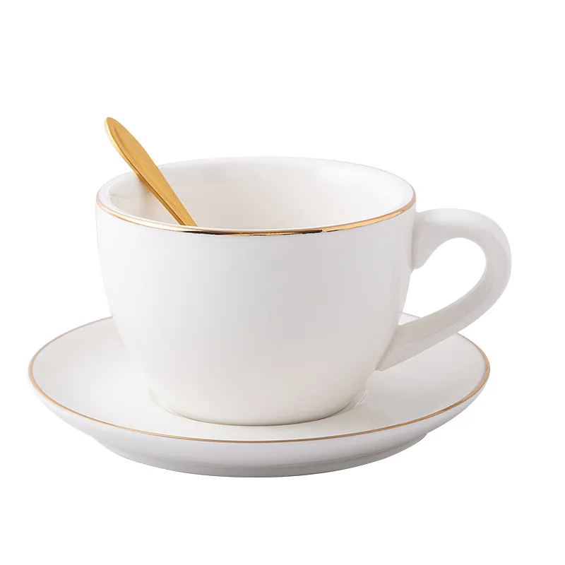 Веселая жаркая Европейская белая Роскошная фарфоровая чашка и блюдце керамика