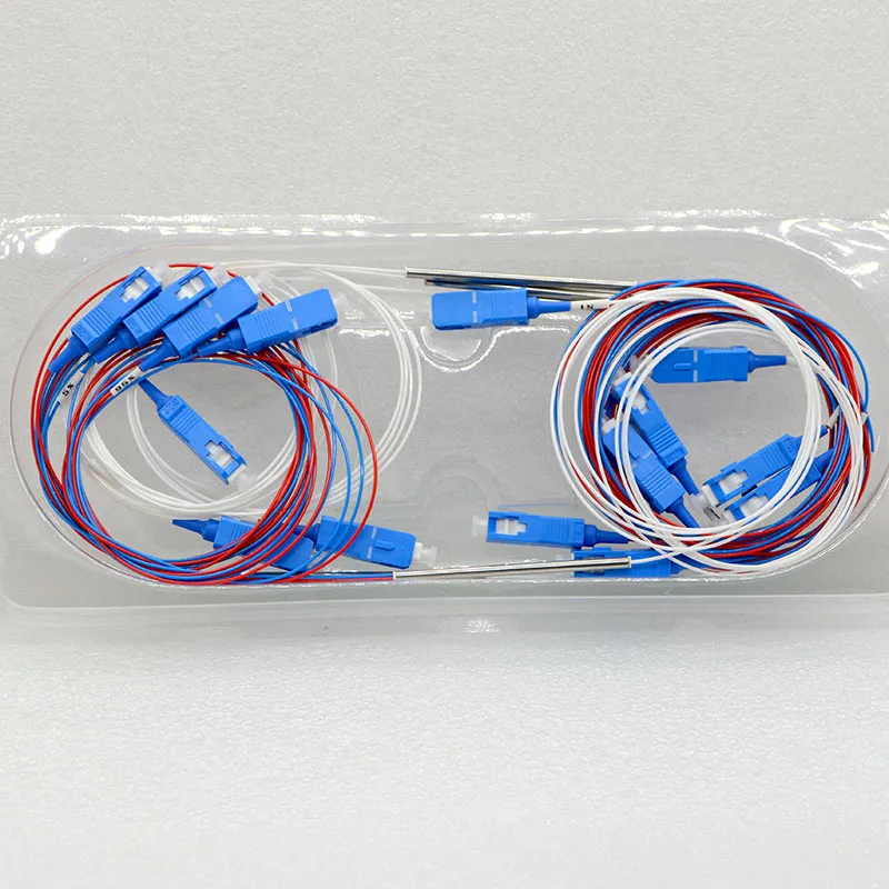 20pcs New 0.9mm SC/UPC1x2 Single Mode Mini Optic Fiber Splitter 5:95,30:70 Fiber Optic Splitter Special Wholesale