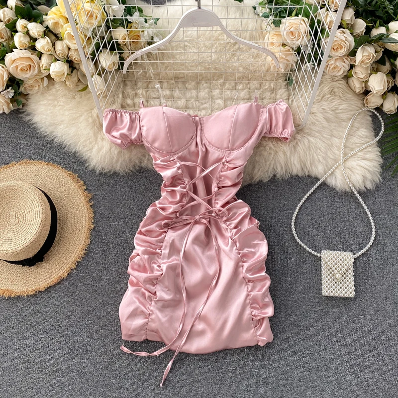 Новинка лета 2020 приталенное платье на шнуровке сексуальные женские вечерние