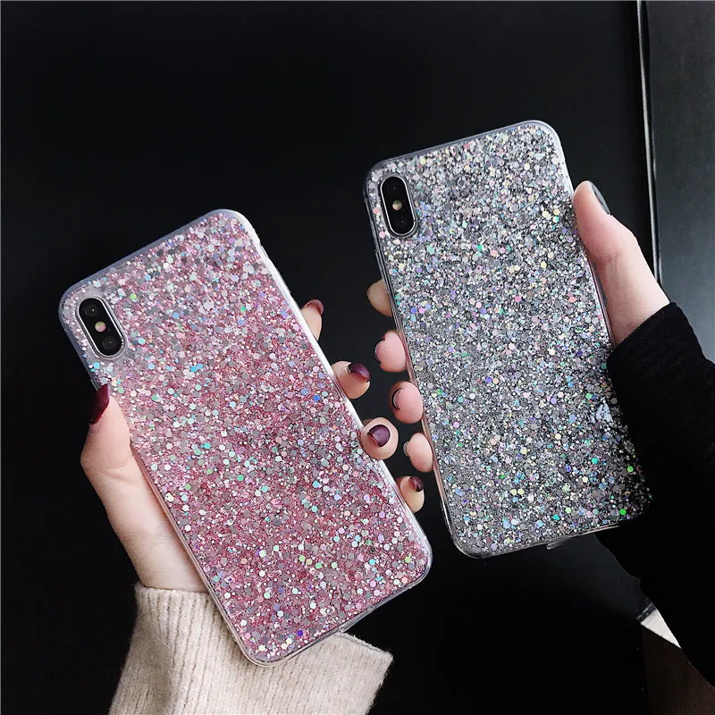 Новые модные роскошные силиконовые блестящие хрустальные блестки мягкие чехлы