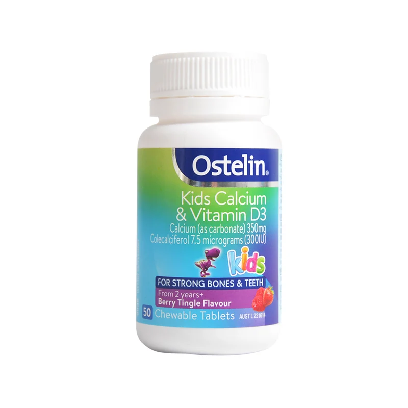 

Ostelin Kids Calcium Vitamin D3 Berry Flavour Tablet Health Supplements for Strong Muscle Immune Function Teeth Bone Development