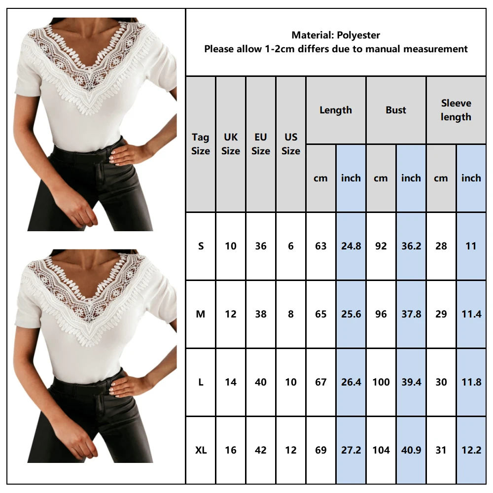 

V Neck Embroidered Women T-Shirt Tee Shirt Short Sleeve Summer White Lady Tshirt T Shirt Office Ol Fashion Female T-Shirt D25