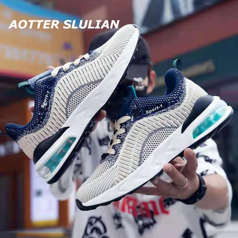 

High Quality Breathable Casual Male Movement Shoes Fashion Classic Men Comfy Air Cushion Sneaker Soft Bottom Laced Shoe Trainers