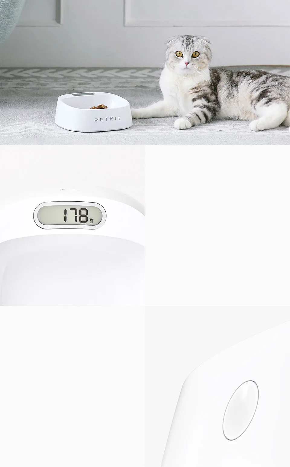 Xiaomi Mijia PETKET интеллектуальная взвешивающая миска для кошек и собак Водонепроницаемая Антибактериальная u-образная чаша простая Удобная научная