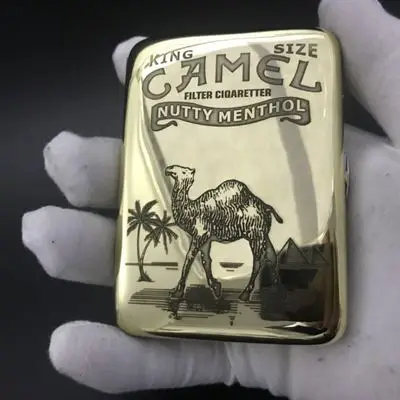 Camel Bear Держатель 16 шт. классический винтажный медный верблюжий портсигар портативный кейс для сигар для хранения сигарет курительные коробки с коробкой - Color: Camel Bear