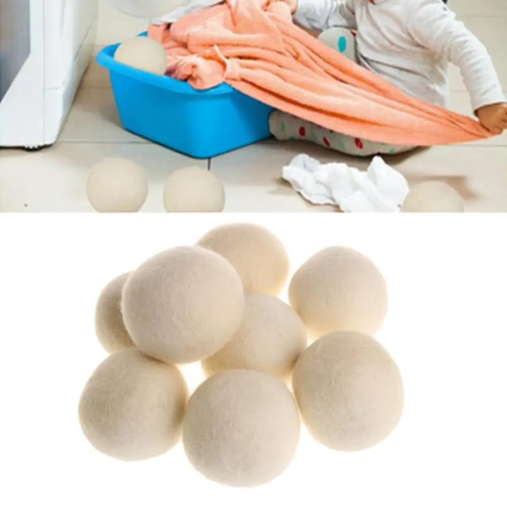 Шарики для сушки шерсти 1x7 см мягкая ткань домашней стирки белый|Шарики и диски