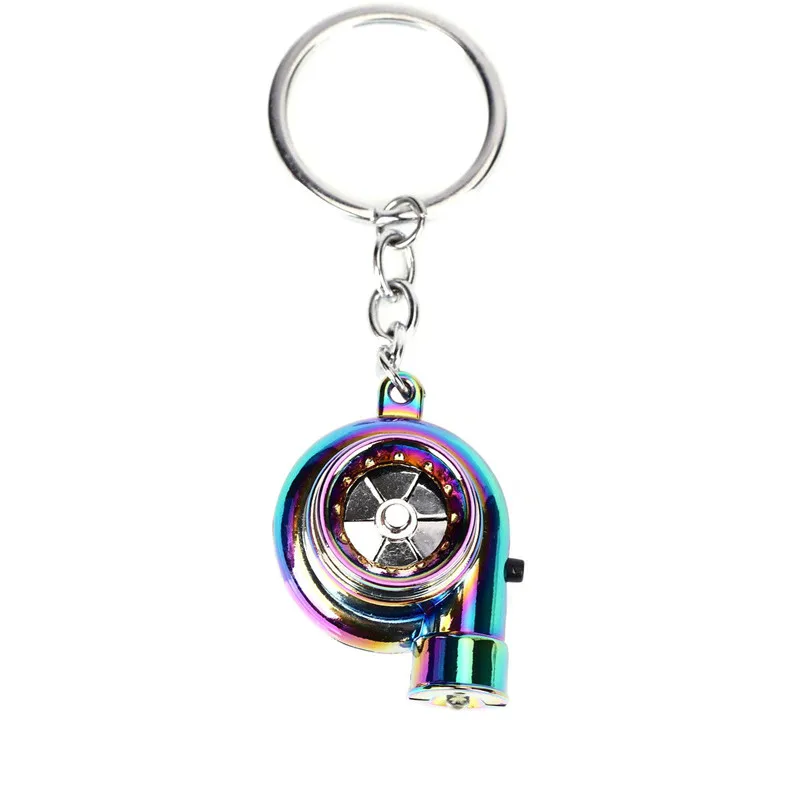 

New Universal Car House Cool Gunmetal Spinning Turbo Keychain Turbocharger keyring Creative Design Auto Stylish Accessories