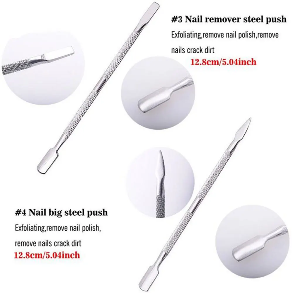 Dighealth 4 шт./лот средство для удаления кутикулы из нержавеющей стали двухсторонний
