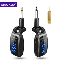 xiaokoa wireless guitar system rechargeable upgrated led screen 15 channels uhf wireless guitar transmitter receiver for electri