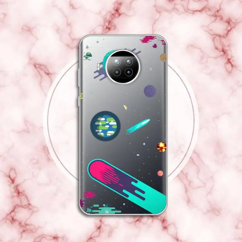 

Cartoon planet Phone Case Transparent for xiaomi redmi note 8 9 9s 11 10t lite pro