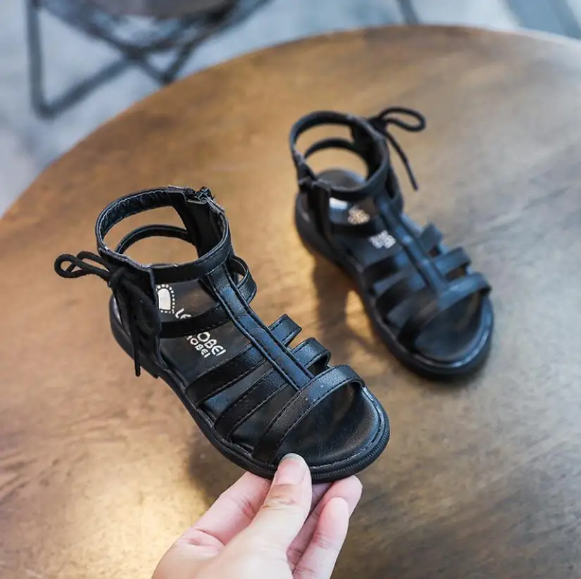 Сандалии для девочек 2021 летние детские сандалии гладиаторы ботинки с бантом на