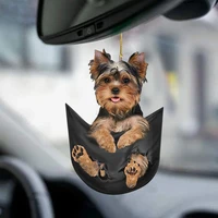 2d cute cat puppy car hanging cament kitten dog simulation decor acrylic interior toy model animal pendant gift creative ca g4a1