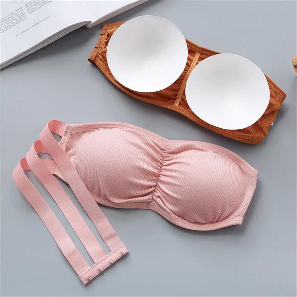 

Бюстгальтер-невидимка Женский, пикантное бесшовное нижнее белье с открытой спиной, Бралетт без бретелек с чашками пуш-ап, топ-труба