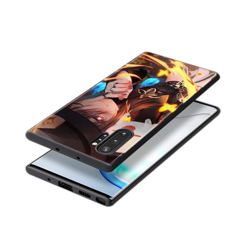 

Anime Genshin darbe For Samsung Galaxy Note 20 10 9 8 S21 S10 S10E S9 S8 S7 Ultra Lite Plus Pro 5G Black silicone Phone Case