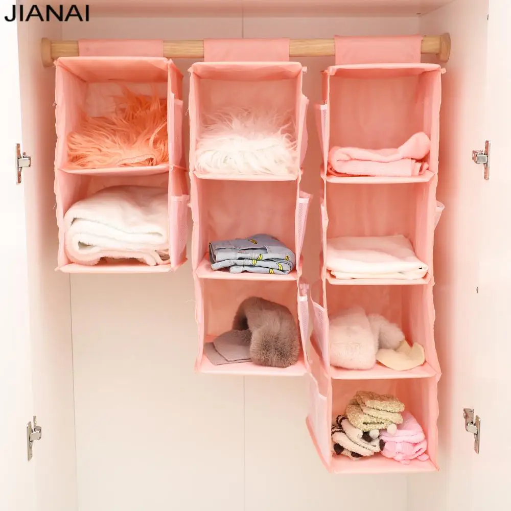 

1PC 4-Layer Foldable Hanging Closet Organizer Hanging Bag Interlayer Drawer Type Clothes Bra Wardrobe Hanging Storage Bag