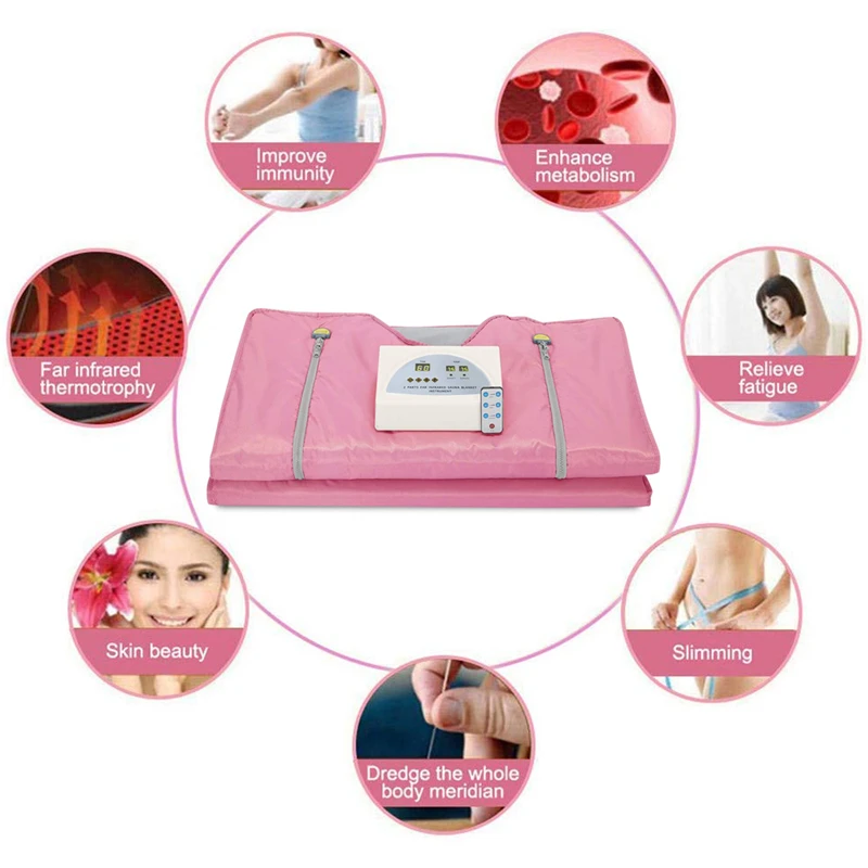 

Pink Purple FIR Wearable Sauna Blanket Digital Thermal Sauna Manta Sofa Camas Body Shaper For Weight Loss And Fitness Throw Rugs