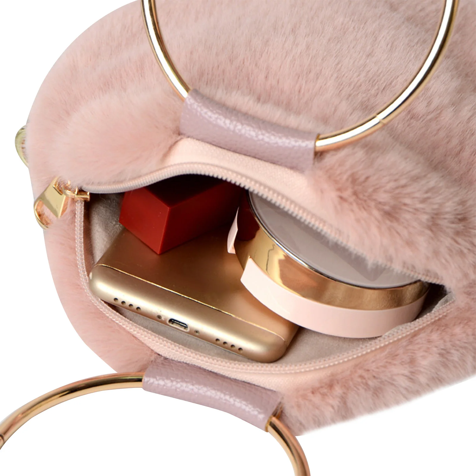 

Women Plush Bag New Luxury Faux Fur Tote Handbag 2020 Korea Style Fashion All Matching Fur Bags Shoulder Chain Crossbody Bag