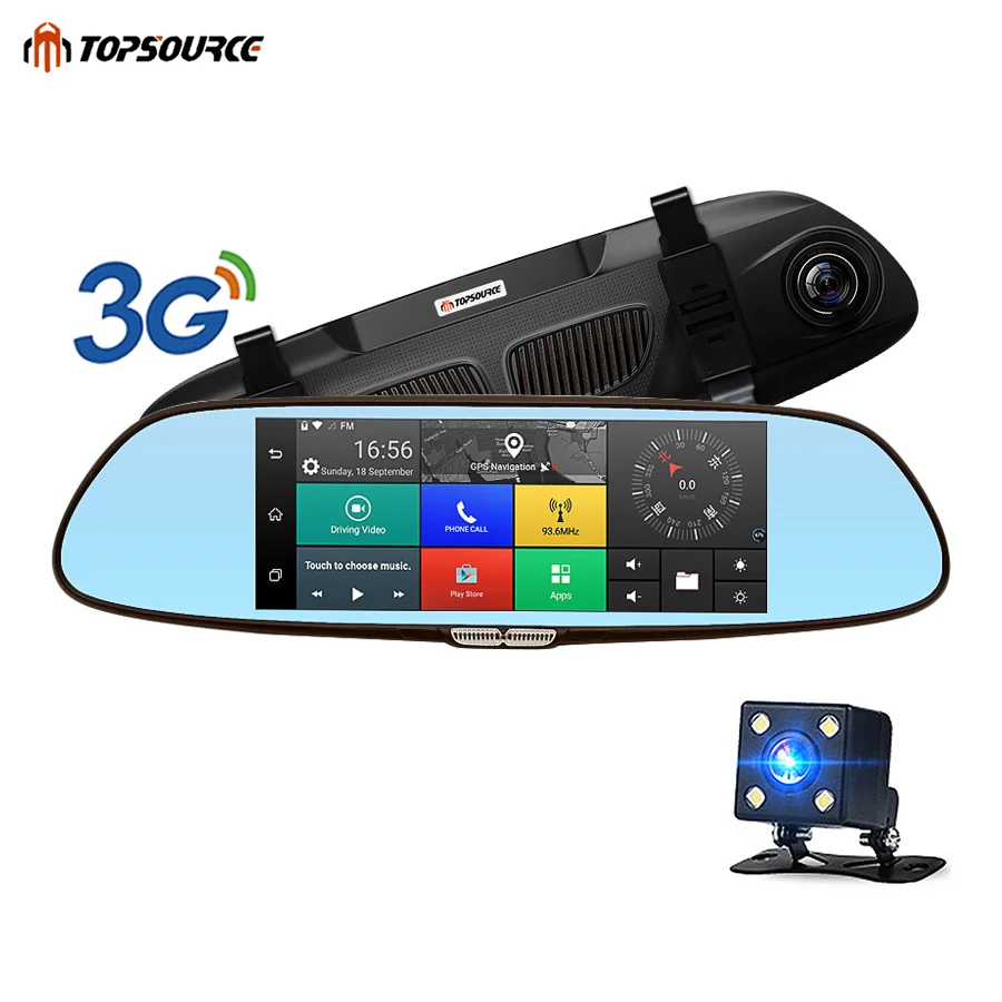 Автомобильный видеорегистратор зеркало заднего вида с GPS Bluetooth 7
