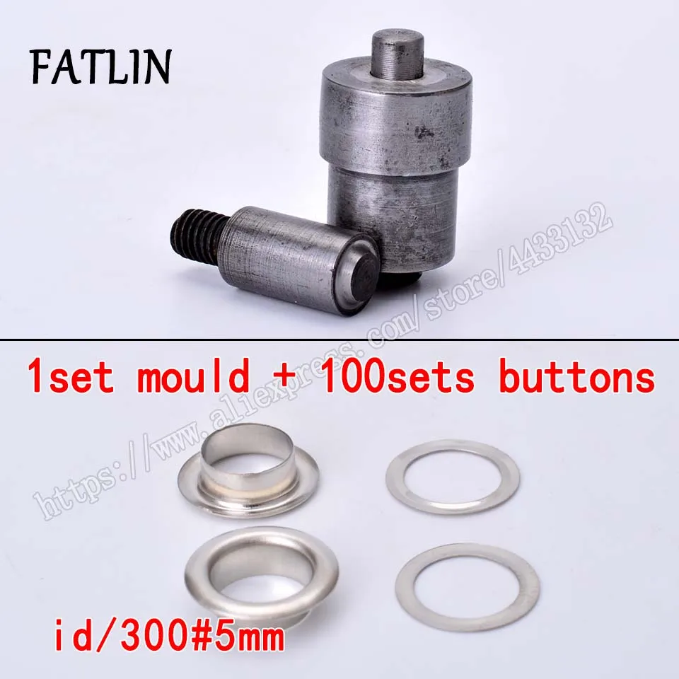 5mm mold and button 1 комплект прессформы 100 наборы металлический глазок с отверстиями инструмент с люверсами для кожи DIY Скрапбукинг обувь Пояс крышка сумка Одежда - Цвет: 5mm mold and button
