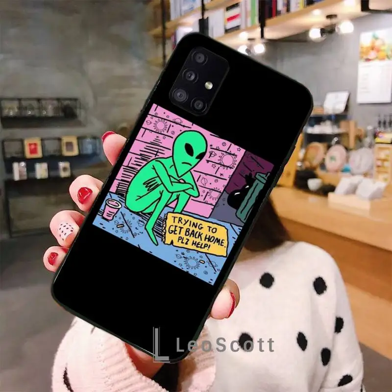 

Aesthetics Cartoon alien space Phone Case For Samsung S6 S7 edge S8 S9 S10 e plus A10 A50 A70 note8 J7 2017