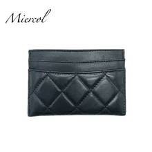 Miercol classic genuine leather card holder women mini wallet card bag