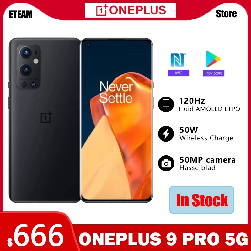 Флюоресцентный смартфон с глобальной прошивкой OnePlus 9 Pro 12 Гб 256 ГБ Snapdragon 888 120 Гц