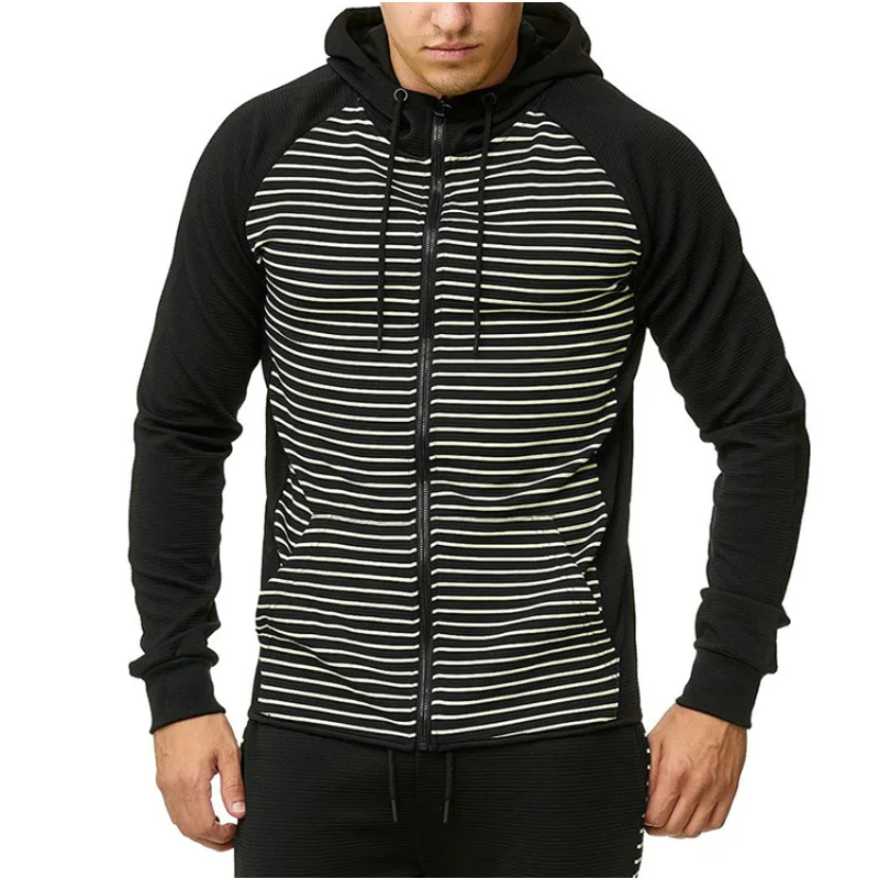 Новые толстовки мужские 2019 Брендовые с длинным рукавом полосатые сращивающиеся s