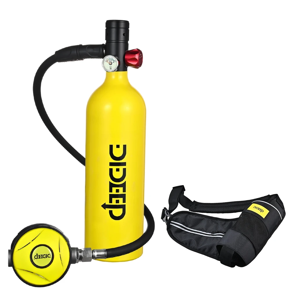 

DIDEEP X4000 1L Mini Scuba Diving Tank Oxygen Cylinder Underwater Diving Set Air Oxygen Tank W/ Adapter & Storage Bag