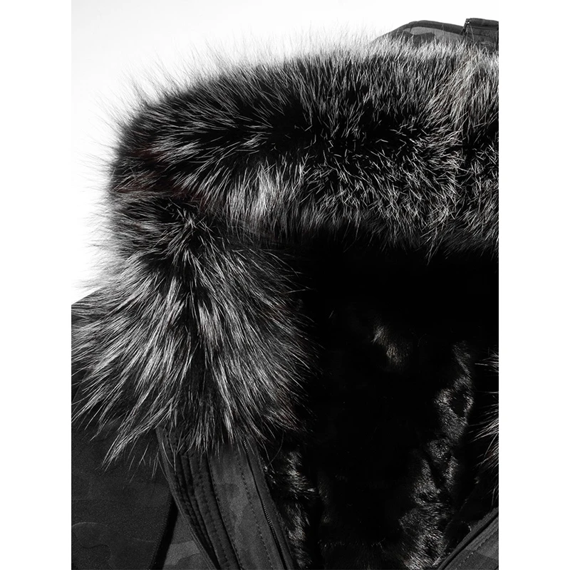 

Real Winter Jacket Fox Fur Collar Hooded Coat Mink Fur Liner Jackets Parka Veste Homme Hiver Canada Style P-N2326 ZL862
