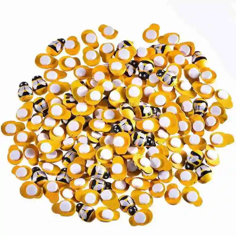 100 шт. DIY Мини рюкзак с изображением пчелы деревянная Божья коровка наклейки и
