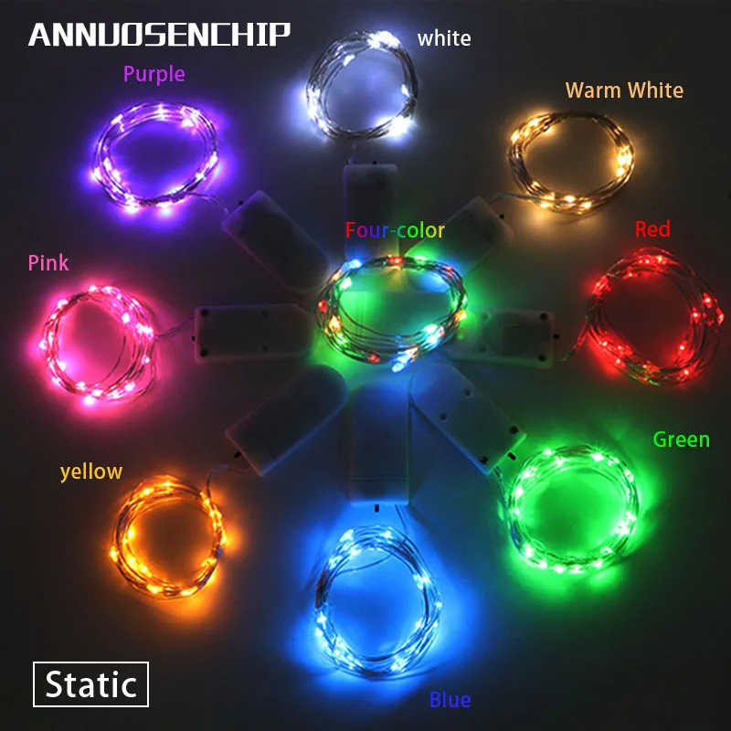 Хит 3 м 4 5 светодиодный креативный 7 цветов кнопка батарейный блок медная лампа