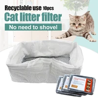 10 pcs reusable cat feces filter net cats sifting litter tray liners elastic litter box liners in stock