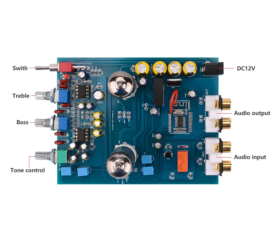 AIYIMA Amplificador Bluetooth Ламповый преусилитель Fever Hifi 6J5 Bile вакуумный ламповый преамп JRC5532 Предварительный усилитель тон плата управления