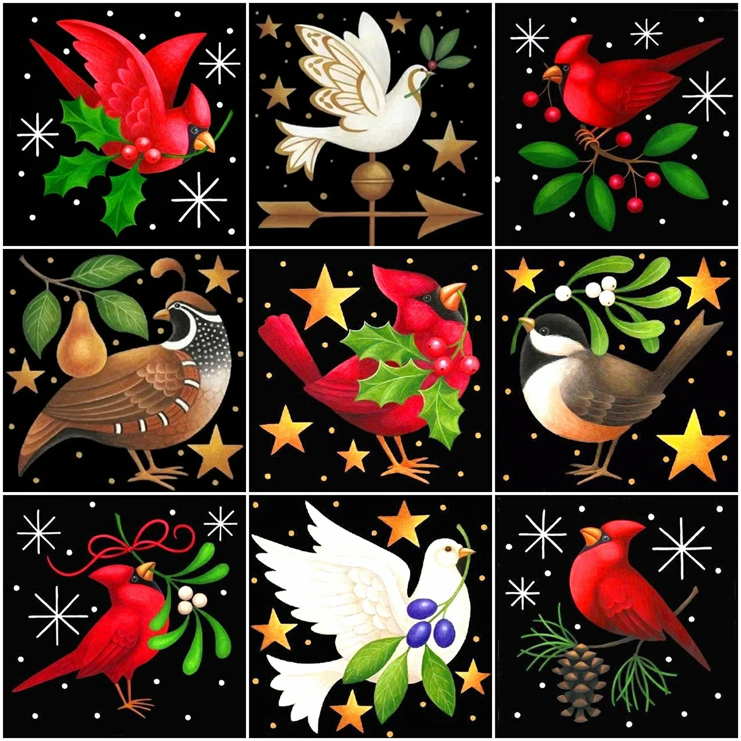 

AZQSD Алмазная вышивка птица звезда Рождественская мозаика вышивка 5D алмазная живопись животное вышивка крестиком Стразы домашний декор