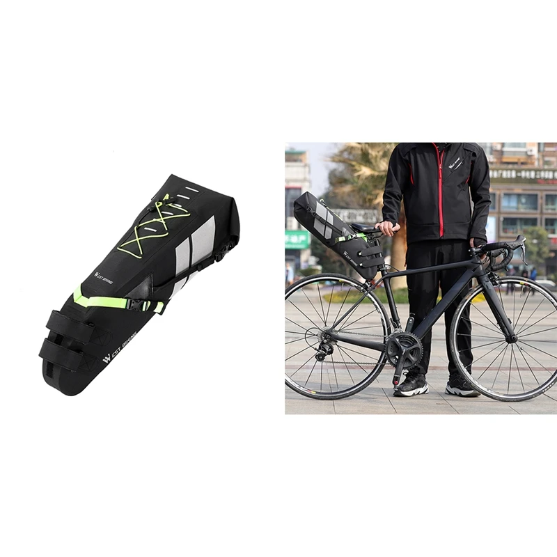 

WEST BIKING Bike Bag Waterproof Reflective Large Capacity Saddle Bag Cycling Foldable Tail Rear Bag MTB Trunk