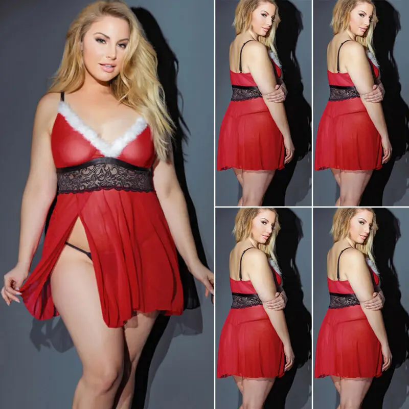 

Рождественское нижнее белье, женское белье, красное платье Babydoll, Рождественская одежда для сна, костюм