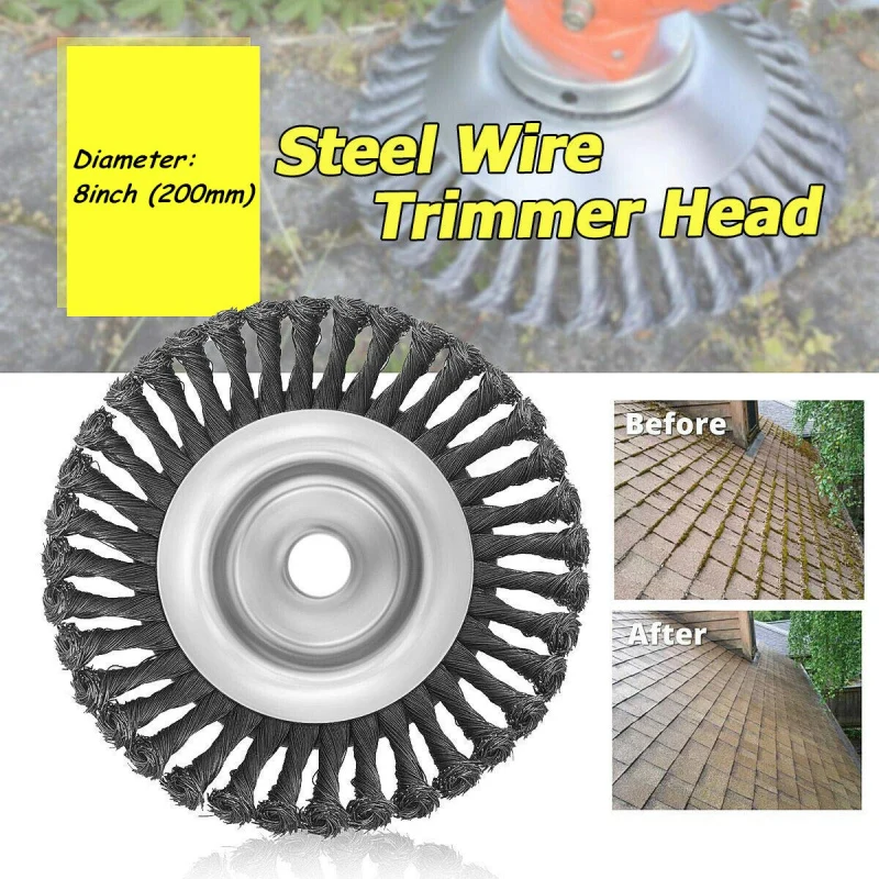 

6/8inch Steel Wire Grass Weed Trimmer Head Rounded Edge Weed Trimmer Head Derusting Removal Grass Brush Tray Plate For Lawnmower