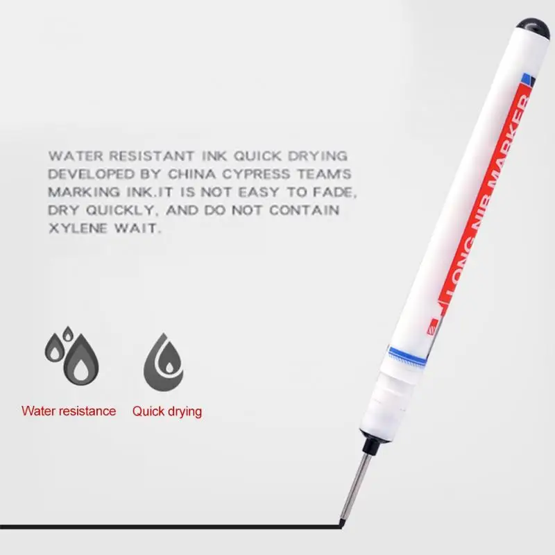 20mm Quick Drying Marker Pen Processing Deep Hole Metal Surface Water Resistant Smudge Proof Carpenter Long Nib | Канцтовары для