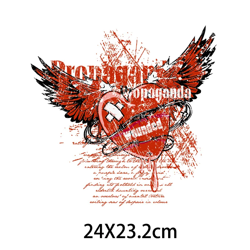 Термоклейкие нашивки с надписью Love и изображением красного сердца | Дом сад