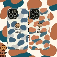 ins leopard print love smiling face suitable for iphone13 11 mobile phone case 12pro max apple xr xs soft 7 8p