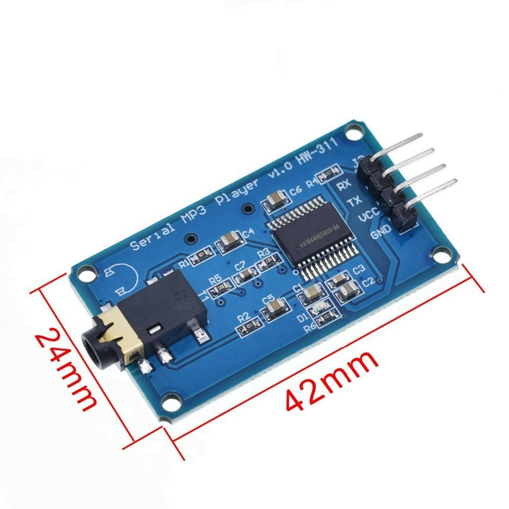 Модуль последовательного управления TZT YX6300 YX5300 UART MP3 музыкальный плеер модуль для