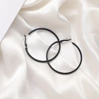 missnice 2020 elegant black hyperbole hoop earrings ear ring metal big circle smooth large for women girl charm jewelry