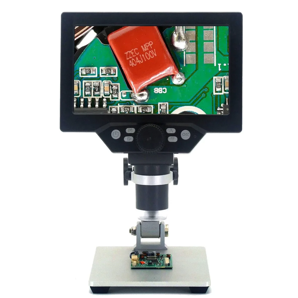 

12MP Регулируемый 7-дюймовый ЖК-дисплей HD 1-1200X электронное цифровое увеличительное стекло микроскоп для пайки телефона часы Ремонт