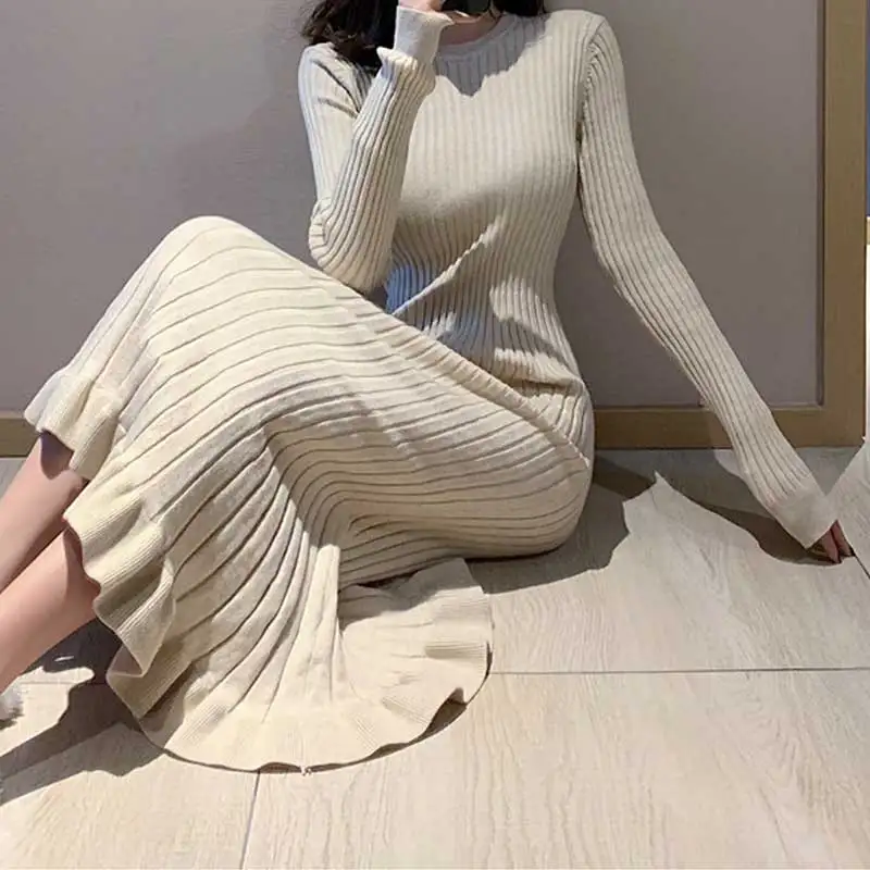 RealShe свитер с длинным рукавом женский круглый вырез длинный рукав однотонный