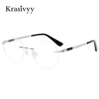 Очки Krasivyy без оправы титановые для мужчин и женщин, очки без винтов для коррекции близорукости, винтажные круглые оптические очки
