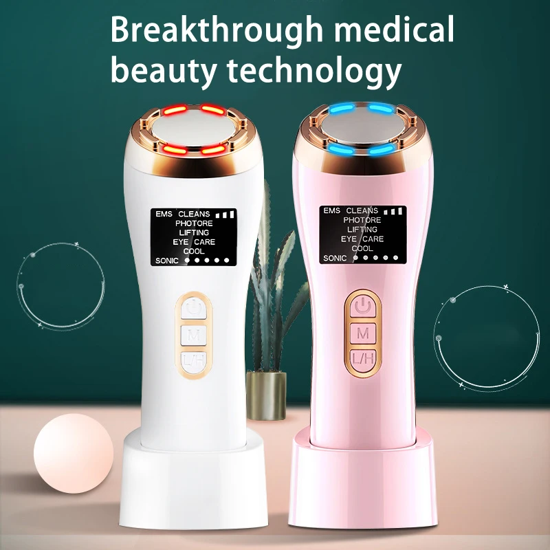 

7 in 1 EMS LED Photon Therapy Facial Massager Eye Face Wrinkle Remover Hot Cold Facial Cleaning Skin Tightening Beauty Device