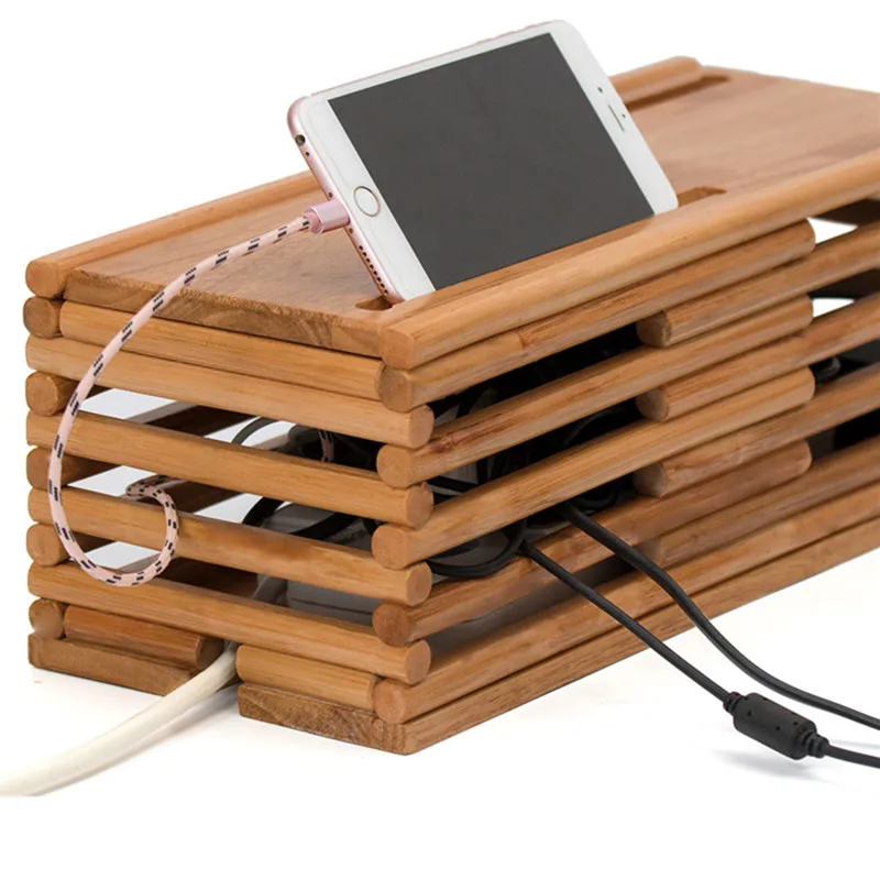 Дешево Деревянный ящик для хранения электрических проводов, домашний ящик для хранения кабелей питания, безопасный контейнер для розеток, коробка...